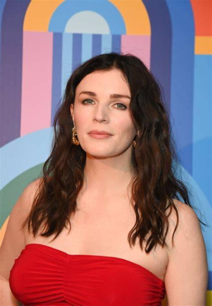 Actress Aisling Bea went for a stylish polka-dot frock and let her dark hair down